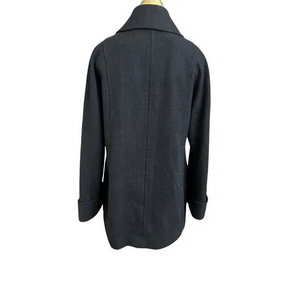Women’s Trina Turk Double Breasted Black Wool Coat - Size 10 - Picture 4 of 8